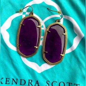Kendra Scott Purple and gold earrings